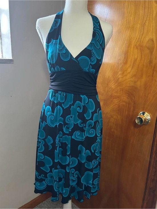 Dresses & Skirts - Vintage 2000’s Trixxi blue and black halter dress size Small perfect condition!